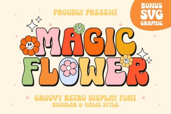 Unleash Retro Charm: The Magic Flower Typeface for Creative Projects